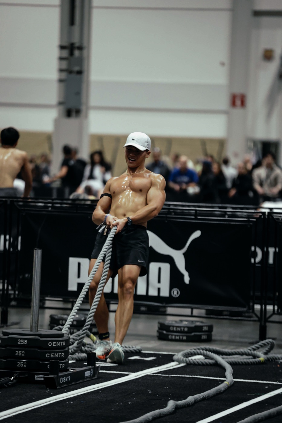 Damon, founder of Kova, training at a HYROX event